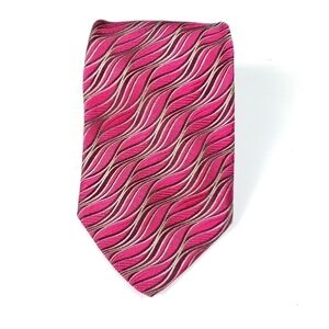 Escada 100% silk tie pink/platinum(muted gold)